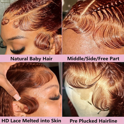 Lace Front Wigs Human Hair 200% Density Glueless Wigs Human Hair Brazilian Virgin Human Hair 13x4 HD Lace Frontal Wigs For Women Pre Plucked Tiny Knots Baby Hair