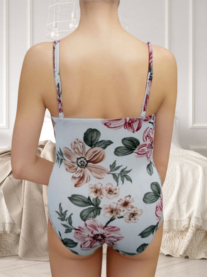 Dainty Spaghetti Straps - Vibrant Floral Pattern, Designed for Women, Sultry and Alluring Lingerie for Confident Women