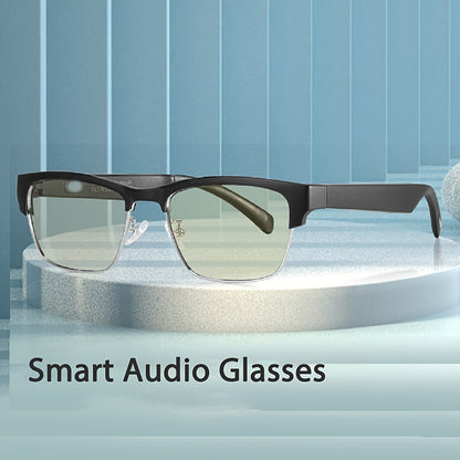 HD Smart Glasses - Built-in Microphone, HiFi Music, Anti-Blue Light, Voice Assistant Compatible, iPhone/Android Friendly, Office Eye Protection, Daily Outdoor Use, Stylish Business Wear