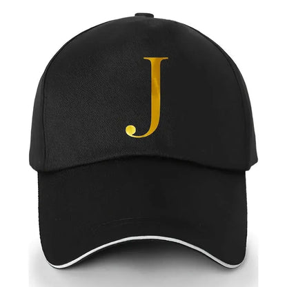 Unisex Polyester Baseball Cap | Adjustable Fit | Lightweight, Breathable & Quick-Dry | Golden Letter Print Embroidery 'M' or 'A' | Ideal for Outdoor Sports and Travel | Stylish Hip-Hop Dad Hat, Casual Wear Hat | Hiphop Style Chic Le'Meek