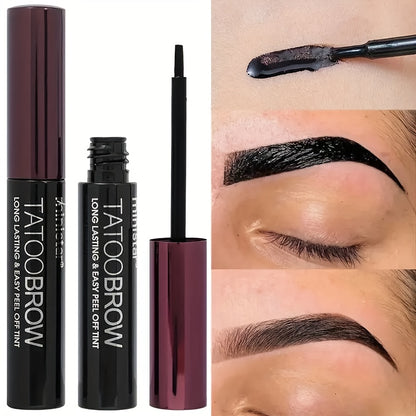 3pcs Semi-Permanent Eyebrow Gel Set - Long-Lasting, Waterproof, Sweatproof, and Smudge-Free Black Brown Tattoo Eyebrow Dye Cream for Flawless, Natural-Looking Brows on All Skin Types