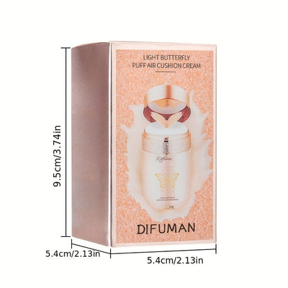 Air Cushion Moisturizing Concealer BB Cream - Hydrates, Smooths, Brightens Skin Tone, Contains Plant Squalane for Natural Glow - Butterfly Cushion Foundation Makeup for Flawless Finish