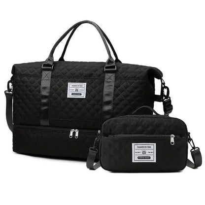 Large Capacity Travel Duffel Bag in Oxford Fabric, Portable Sports Gym Storage Bag, Weekend Overnight Bag for Women Chic Le'Meek