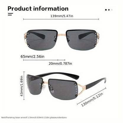 Trendy Retro Rectangle Sunglasses - Lightweight Frameless Design - Fashion-Forward Style for Women & Men