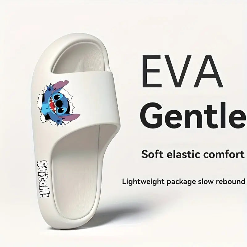 [Disney Stitch Slippers] Disney Soft EVA Breathable Stitch Cartoon Character Slip-On Slippers | Unisex Indoor/Outdoor Comfortable Anti-Slip Casual Shoes for Women & Men, Couple's Matching Design Chic Le'Meek