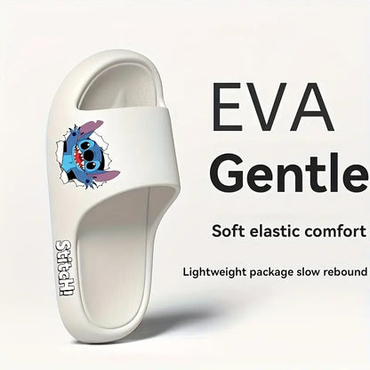 [Disney Stitch Slippers] Disney Soft EVA Breathable Stitch Cartoon Character Slip-On Slippers | Unisex Indoor/Outdoor Comfortable Anti-Slip Casual Shoes for Women & Men, Couple's Matching Design Chic Le'Meek