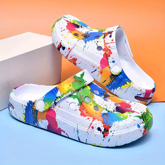 [Trendy EVA Shoes] Trendy Women's Summer Fashion Slip-On EVA Garden Shoes | Hand Washable, Versatile and Stylish Footwear with Random Printing, All-Season Casual Clogs Chic Le'Meek