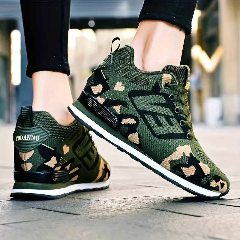 Stylish Women's Camouflage Low-Top Casual Sneakers - Lace Up, Perfect for Spring and Everyday Wear