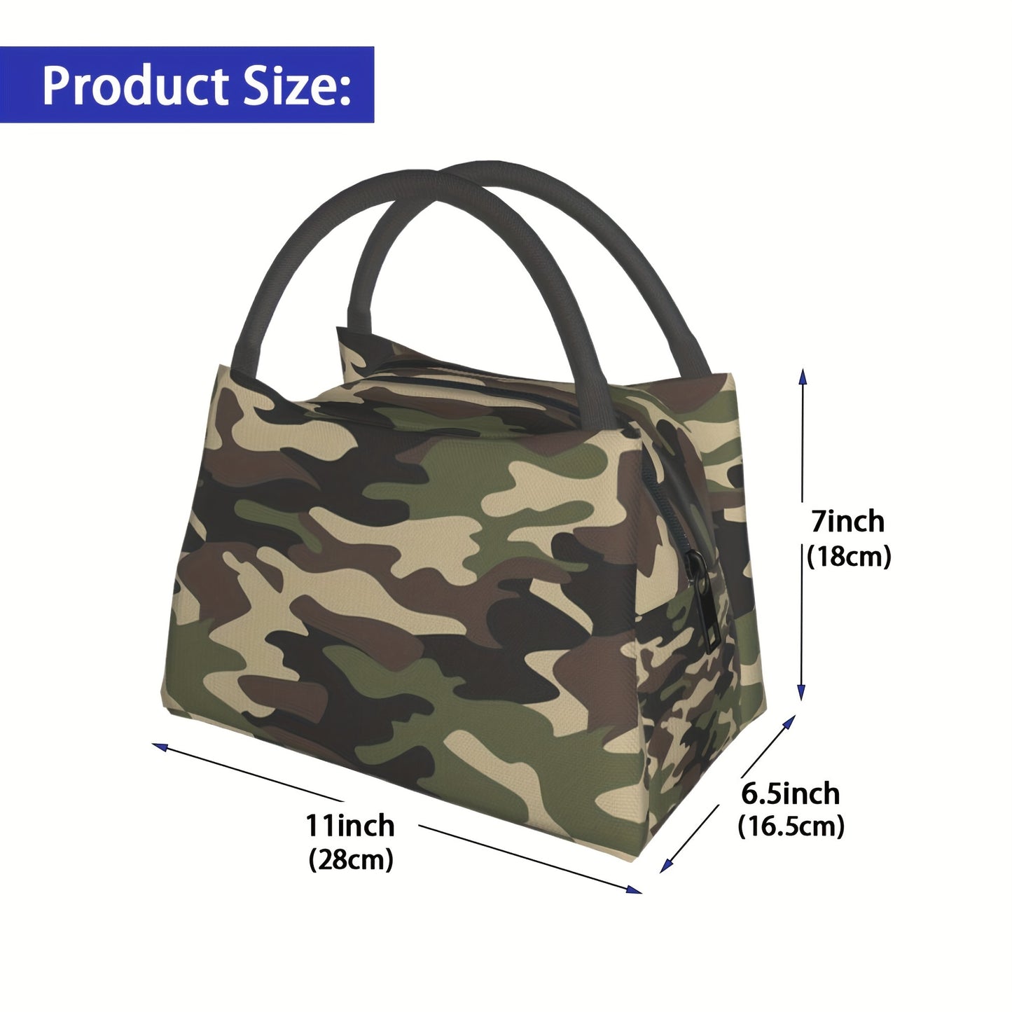 1pc Large Reusable Camouflage Insulated Cooler Bag - Keeps Food Hot/Cold for Hours, Durable Easy to Clean - Perfect for Camping, Picnic