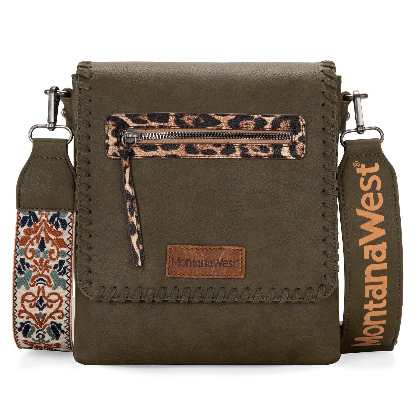 Montana West Multi Zipper Pocket Crossbody Bags for Women Western Printed Strap