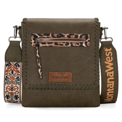 Montana West Multi Zipper Pocket Crossbody Bags for Women Western Printed Strap