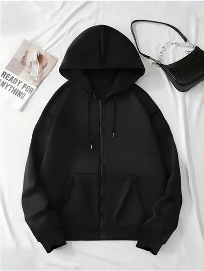 Plus Size Women'S Elegant "Calvin" Graphic Hoodie - Comfortable, Lightweight, Long Sleeve, Stretch Polyester Pullover with Round Neck - Machine Washable, All-Season Casual & Sporty Style, Versatile Clothing | Stylish Casualwe Chic Le'Meek