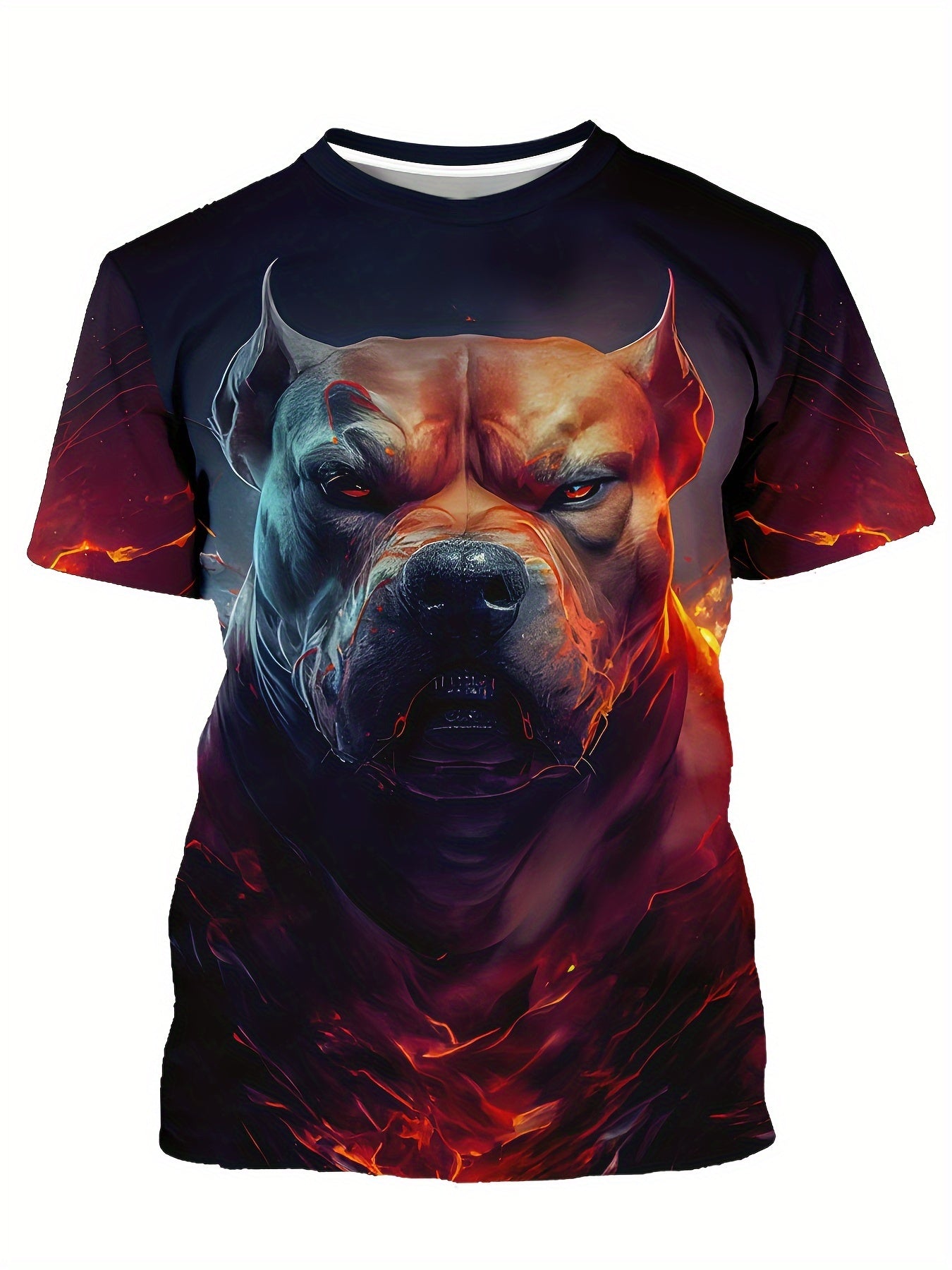 Mens Dog Print Graphic Tee - Lightweight & Comfortable - Short Sleeve Crew Neck Shirt for Casual Outdoor Wear - Trendy Mens Clothing