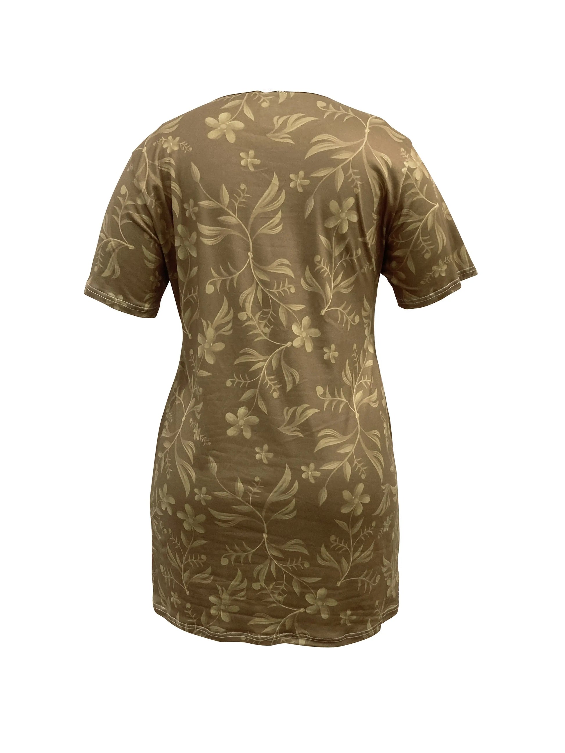 GOD Slogan Printing, Portrait Printing, Round Neck, Short-sleeved Plus Size Dress, The Fabric Is Comfortable And Stretchy Chic Le'Meek