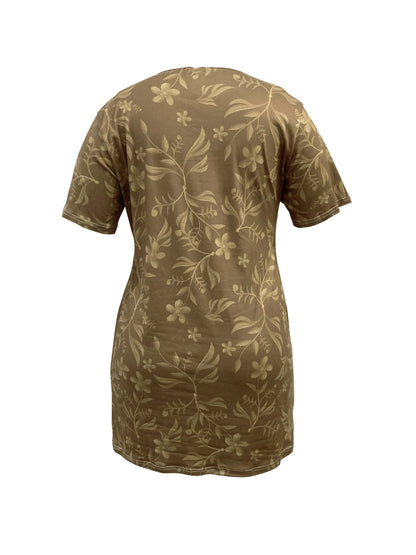 GOD Slogan Printing, Portrait Printing, Round Neck, Short-sleeved Plus Size Dress, The Fabric Is Comfortable And Stretchy Chic Le'Meek