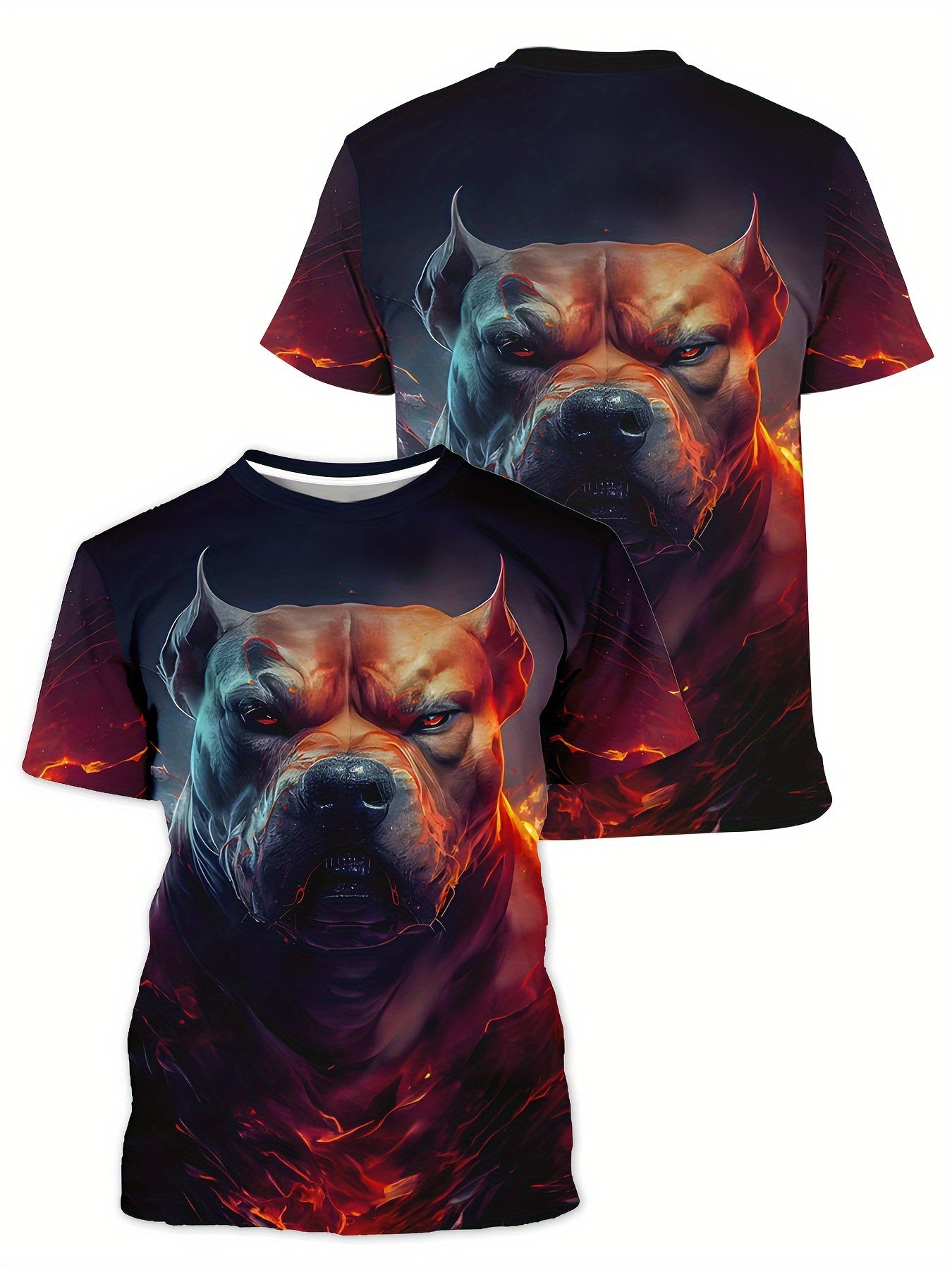 Mens Dog Print Graphic Tee - Lightweight & Comfortable - Short Sleeve Crew Neck Shirt for Casual Outdoor Wear - Trendy Mens Clothing