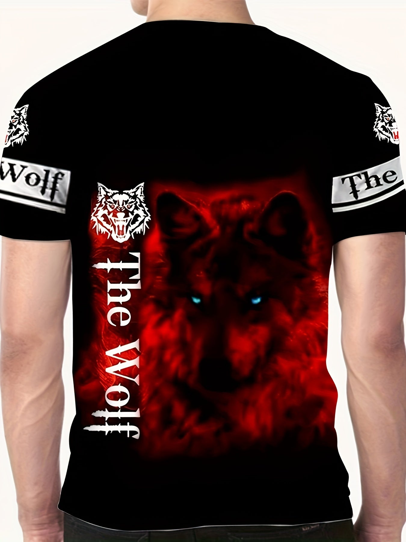 Stylish Men's T-Shirt with Striking Lion Graphic - Comfortable Short Sleeve Crew Neck - Ideal for Summer Outdoor Activities & Daily Wear