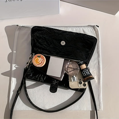 New Chinese Baguette Bag Women 2024 New Premium Sense Commuter Single Shoulder Crossbody Black Underarm Bag