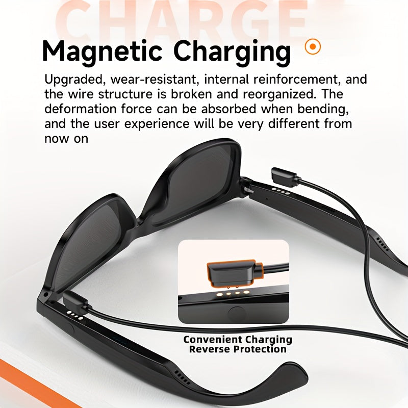 Wireless 5.3 Smart Glasses Headphones: Outdoor Sports Music, Calls, And Sunglasses Protection!