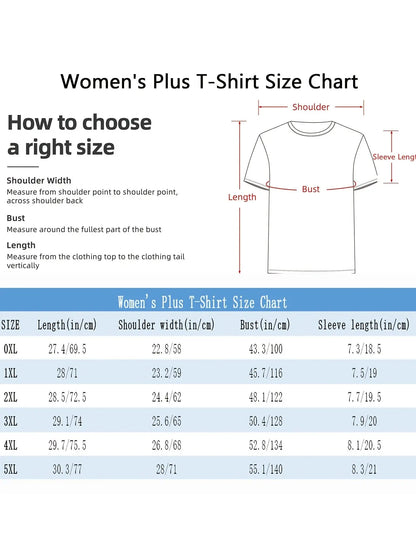 1 Plus-Size Women'S Plus Size Women'S T-Shirt Printed with Angel Wings And Inspirational Quotes - Casual Polyester Blend, Round Neck, Machine Washable - Ideal for Spring And Summer, Everyday Comfort Patterned T-Shirt Stretch Chic Le'Meek