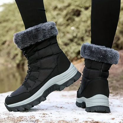 Cozy Mid-Calf Fluffy Boots - Soft, Warm, Non-Slip, and Platform Design for Comfortable Winter Wear - Perfect for Snow, Cold Weather, and Outdoor Activities Chic Le'Meek