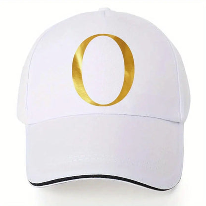 Lightweight Baseball Cap with Adjustable Shoulder Strap, Breathable And Quick Drying- Customizable Golden Letter Design, Suitable for Outdoor Sports And Travel, Baseball Cap Chic Le'Meek