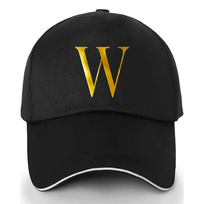 Unisex Polyester Baseball Cap | Adjustable Fit | Lightweight, Breathable & Quick-Dry | Golden Letter Print Embroidery 'M' or 'A' | Ideal for Outdoor Sports and Travel | Stylish Hip-Hop Dad Hat, Casual Wear Hat | Hiphop Style Chic Le'Meek