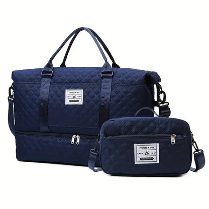 Large Capacity Travel Duffel Bag in Oxford Fabric, Portable Sports Gym Storage Bag, Weekend Overnight Bag for Women Chic Le'Meek