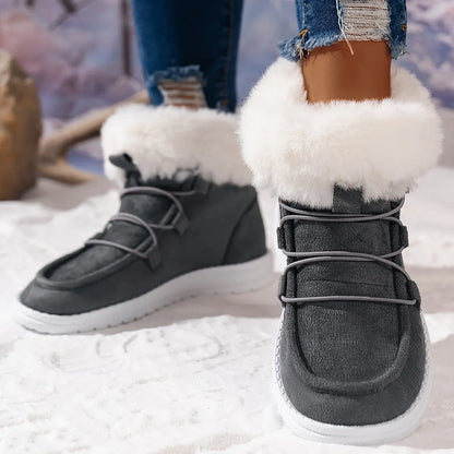 Medium Tube Comfort Sneakers - Soft Fabric Inner, Non-Slip EVA Sole, Thickened Warm Snow Boot Design, Versatile and Breathable for Winter Activities Chic Le'Meek