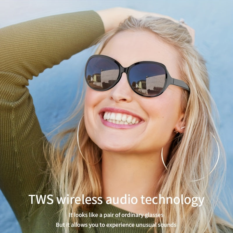 Upgraded smart wireless V5.3 glasses, multifunctional glasses, wireless calls, music playback, outdoor sports, Tws headphones, rechargeableHDlFl sound quality, HD lenses, black technology, unisex, touch, long battery