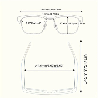 Smart Glasses With Blue Light Filtering, Low Latency Audio, Built-in Microphone, Speaker, Touch Control, Compatible With AI Voice Assistants, Suitable For Both Men And Women, Suitable For Audio, Movies, And Learning. Chic Le'Meek