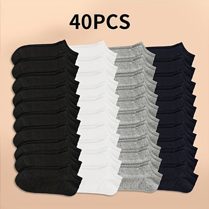 40-60 Pairs Unisex Ankle Socks Collection - Ultra-Soft, Breathable, Comfort Fit, Simple Design