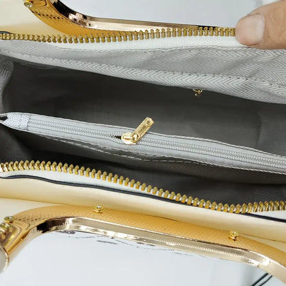 2024 New Women's Light Luxury Checkered & Polka Dot Crossbody Bag - Adjustable Shoulder Strap,, Golden-Tone Hardware, Zipper Closure, Versatile Handbag for Casual & Formal Occasions, Purse Strap Crossbody, Cheetah Print Accen Chic Le'Meek