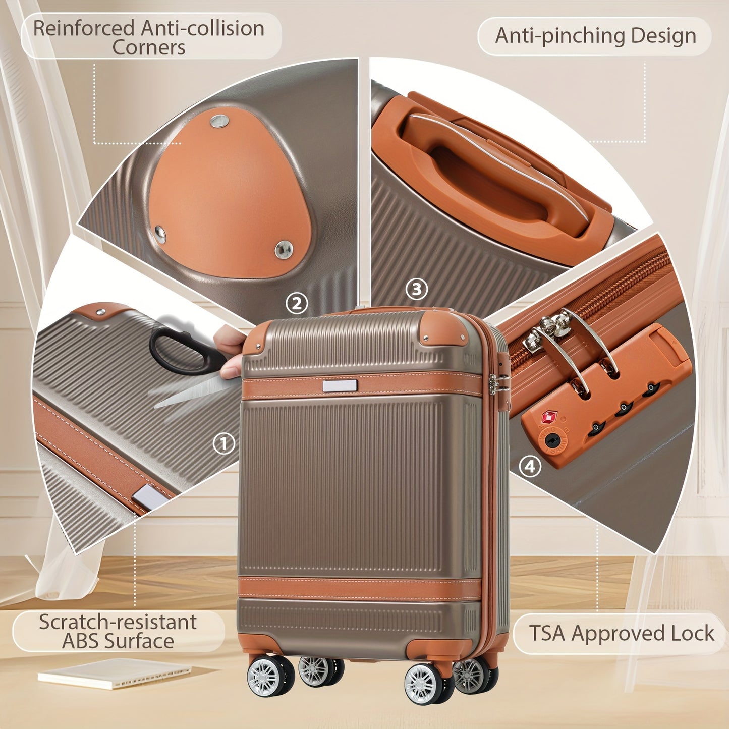 Portable and Secure Travel Companion with Dual Rotating Wheels, TSA Lock, and Anti-Theft Design - Ideal for Weekend Getaways, Business Trips, and Family Vacations