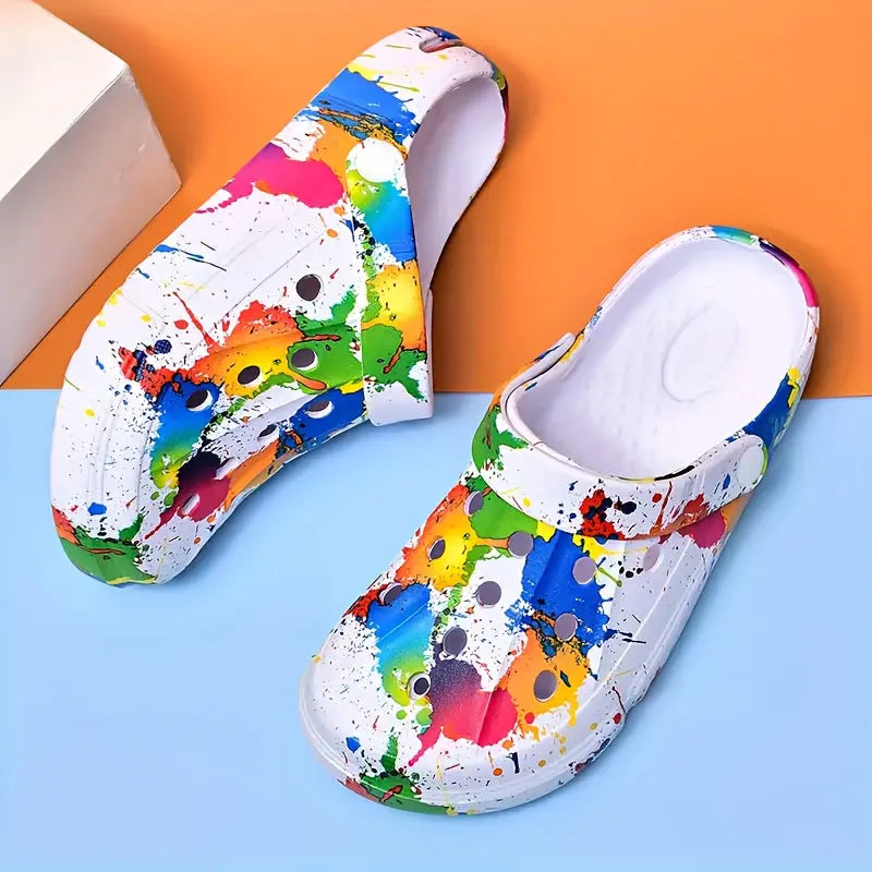 [Trendy EVA Shoes] Trendy Women's Summer Fashion Slip-On EVA Garden Shoes | Hand Washable, Versatile and Stylish Footwear with Random Printing, All-Season Casual Clogs Chic Le'Meek