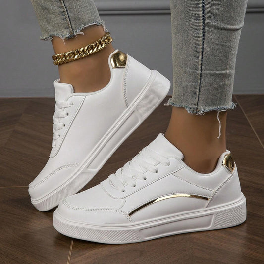 Comfortable Chic Low-Top Sneakers for Women - Soft Breathable Upper, Cushioned Insoles, Flexible Outsoles, Fashionable Design, Perfect for Daily Casual Wear - Black, White, and More Colors Available