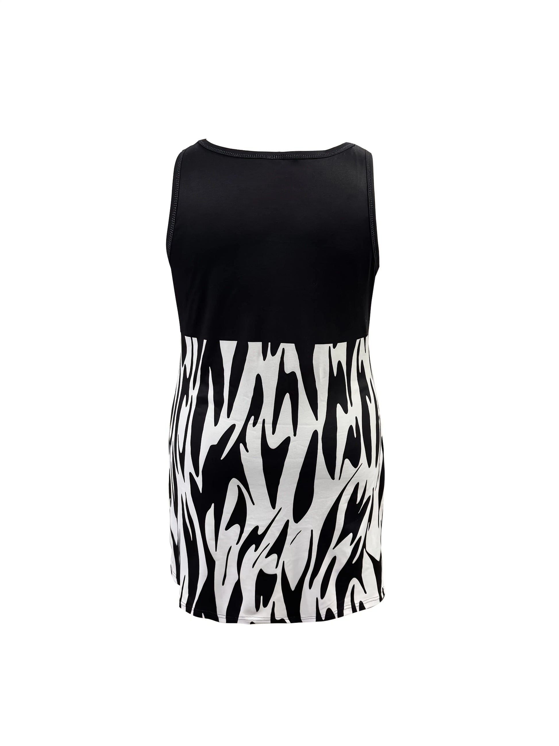 Two Piece Set of Plus Size Fashionable Vest And Shorts, with a Slit at The Hem And Queen Letter Print Chic Le'Meek