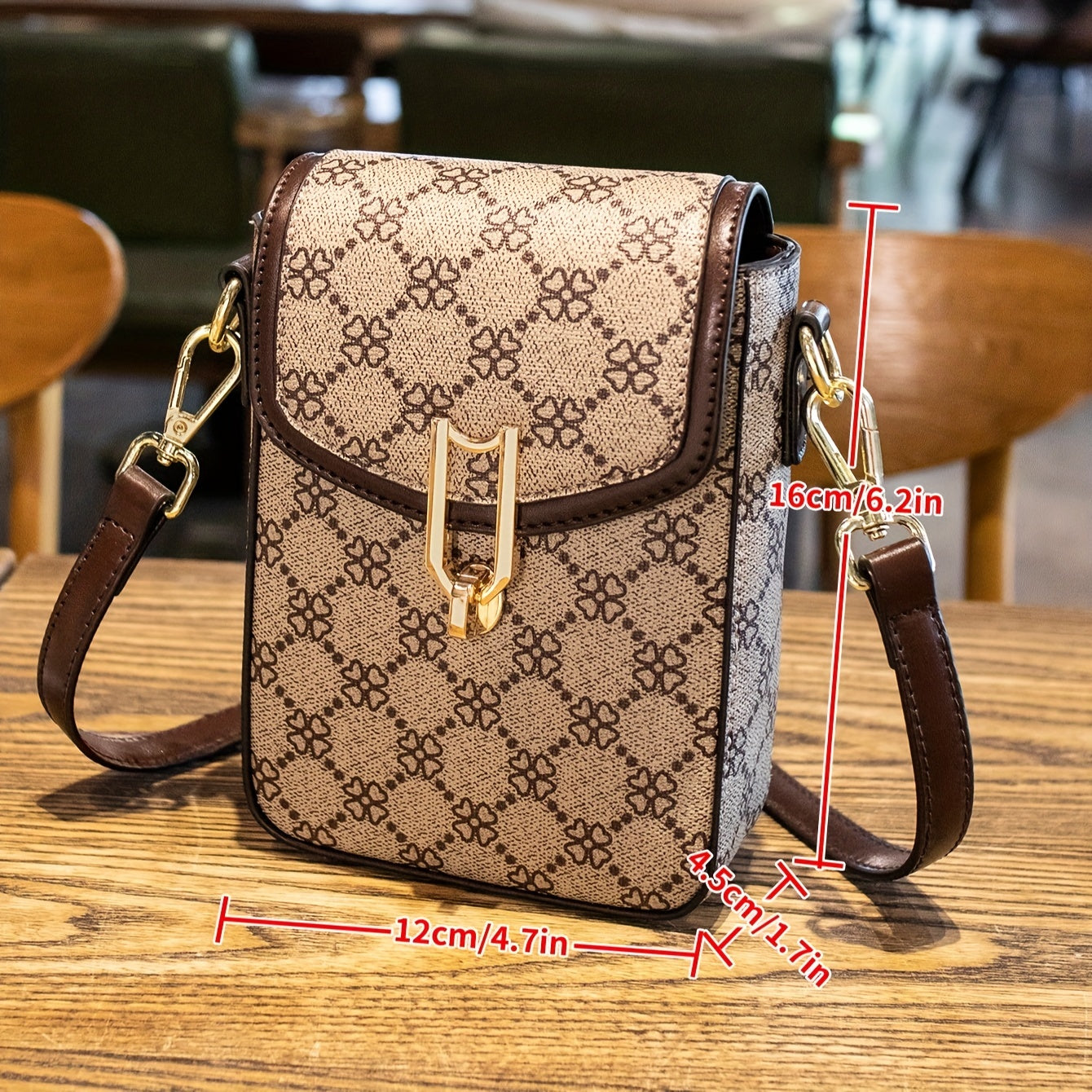 Elegant Vintage Crossbody Bag - Spacious Vertical Phone Compartment, Multifunctional Shoulder Wallet