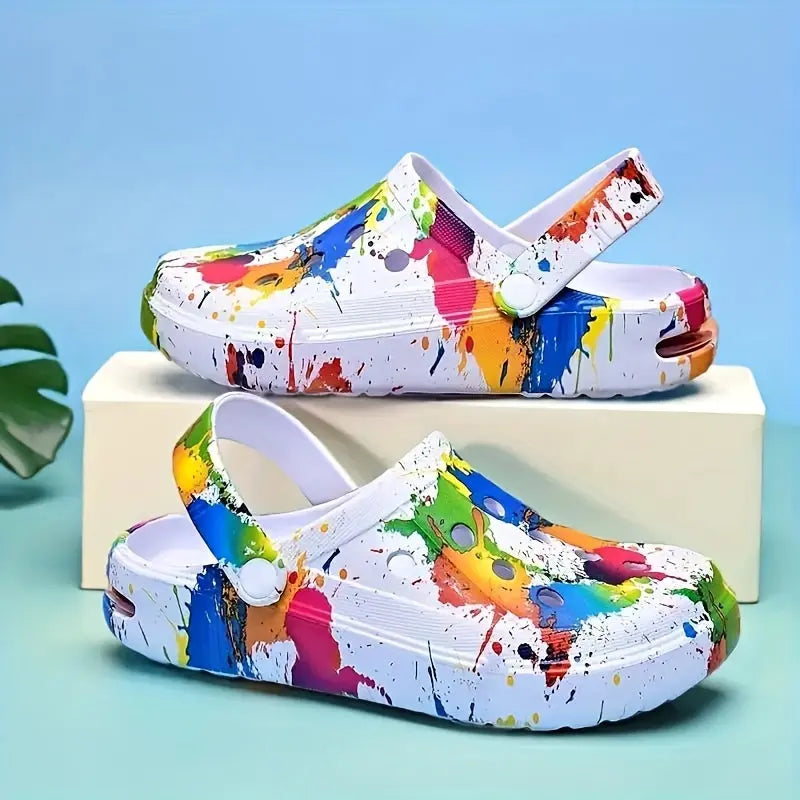 [Trendy EVA Shoes] Trendy Women's Summer Fashion Slip-On EVA Garden Shoes | Hand Washable, Versatile and Stylish Footwear with Random Printing, All-Season Casual Clogs Chic Le'Meek