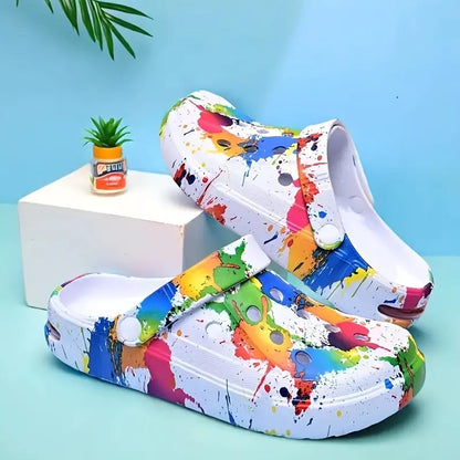 [Trendy EVA Shoes] Trendy Women's Summer Fashion Slip-On EVA Garden Shoes | Hand Washable, Versatile and Stylish Footwear with Random Printing, All-Season Casual Clogs Chic Le'Meek