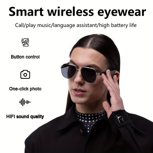 Smart Audio Sunglasses BT 5.0 Open Headphones for Driving, High Performance Touch and Voice Control