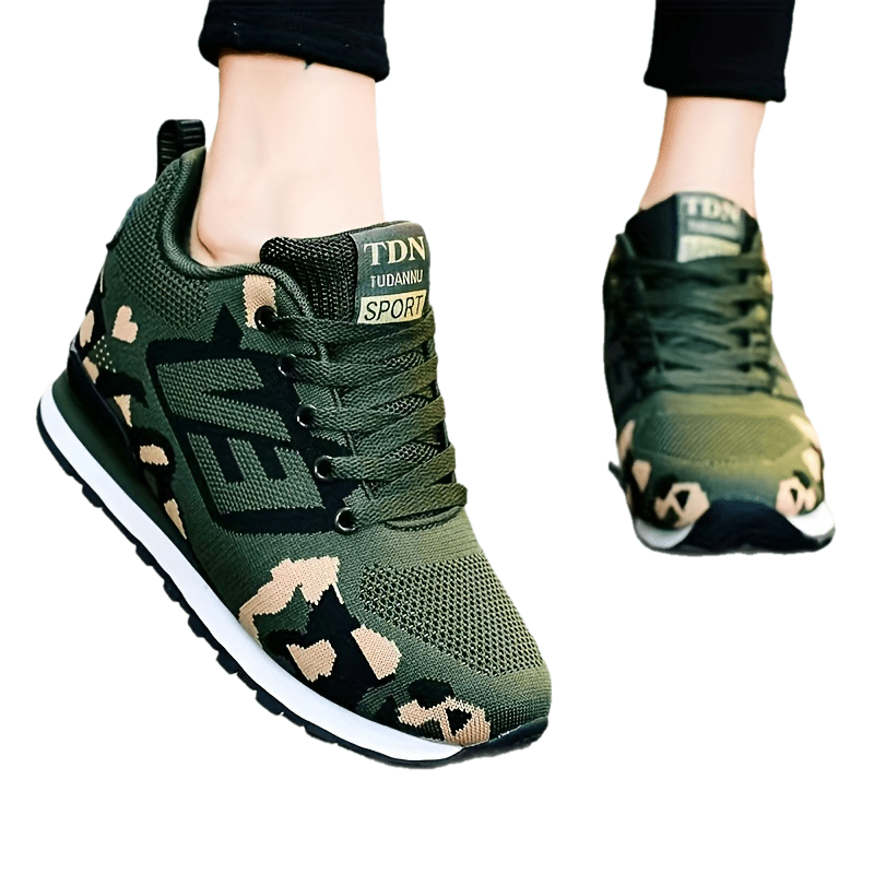 Stylish Women's Camouflage Low-Top Casual Sneakers - Lace Up, Perfect for Spring and Everyday Wear