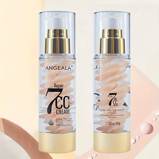 2-Color Luxury CC Cream Foundation - Hydrating & Skin-Perfecting Makeup - Concealer & Primer in One - Long-Lasting Radiant Finish for a Beautiful, Moisturized Look