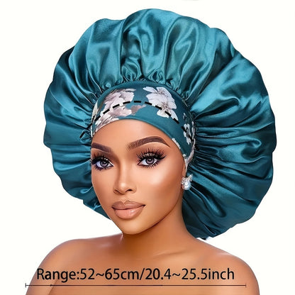 5pcs Luxurious Satin Sleep Caps for Women - High-Density, Breathable, Moisture-Wicking - Elastic Wide Band, Curl Saver, All-Season Shower Cap, Soothing Comfort for Chemo Patients