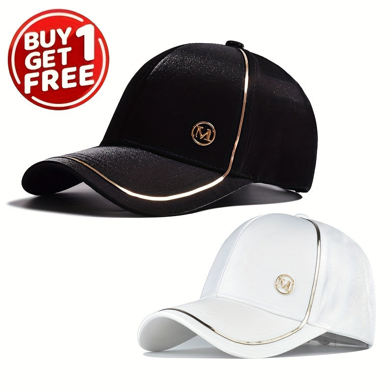 2Pcs/Set Satin Peak Dad Baseball Cap - Adjustable, Breathable, Unisex Design for Women & Men - Buy One, Get One Free, Perfect for Outdoor Activities