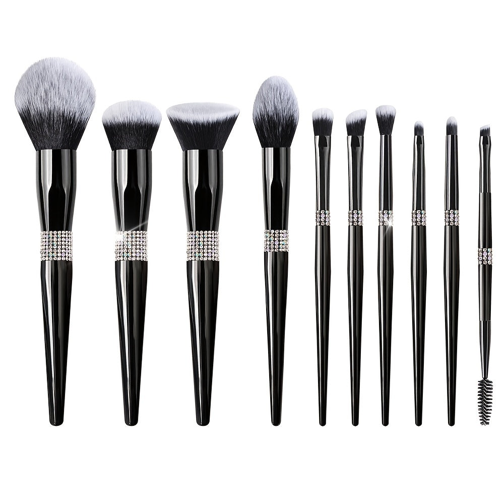 Makeup Brushes Set - Bling Premium Synthetic Foundation Powder Blush Concealer Eyeliner Eyebrow Contour Make Up Brush Set For Women, Black