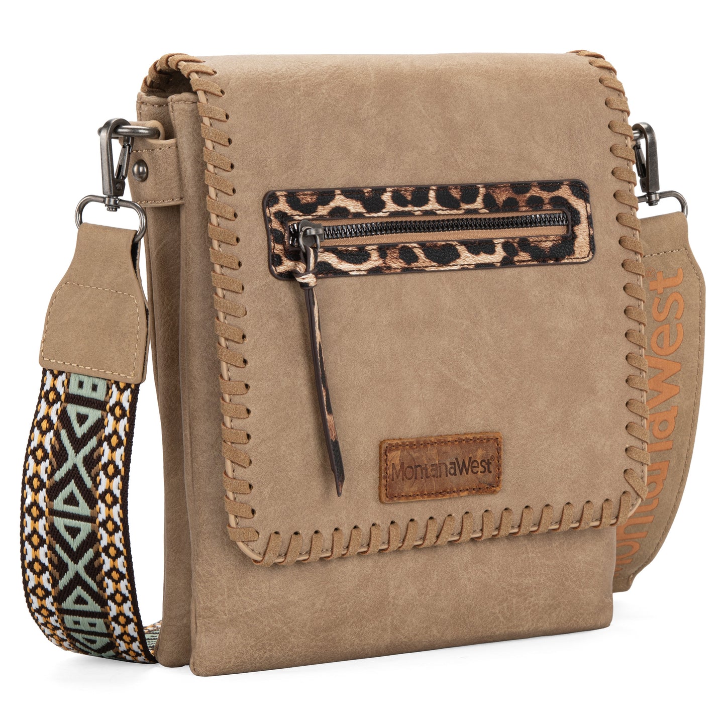 Montana West Multi Zipper Pocket Crossbody Bags for Women Western Printed Strap