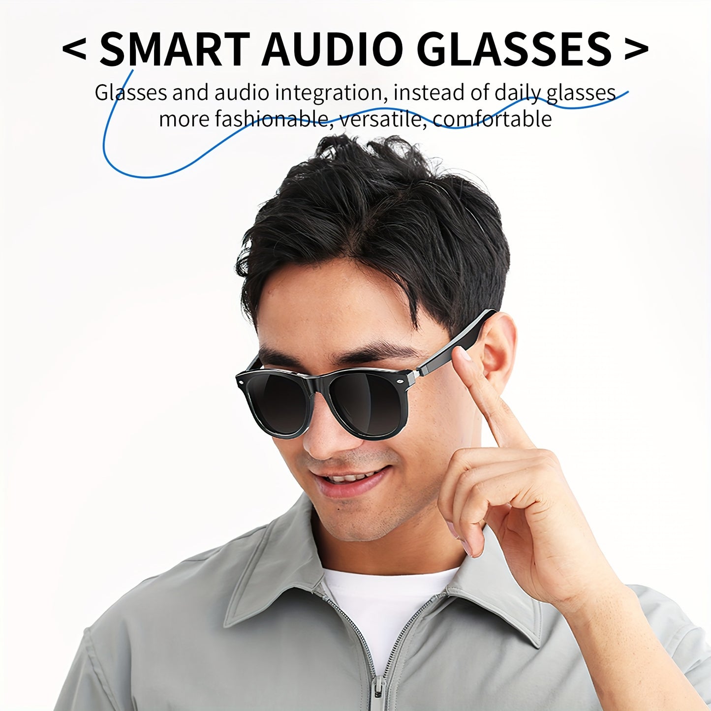 Smart Glasses, Wireless Connection, Music Playing Function, Wireless Call, Long Battery Life