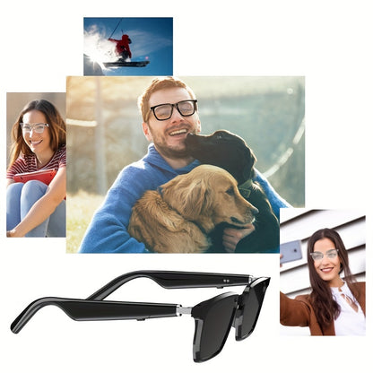 1pc Young And Fashionable Smart Glasses, Two Color Smart Touch Audio Glasses, Sports Outdoor, Office, Business, Driving Glasses, Portable Smart Ultra Clear Glasses