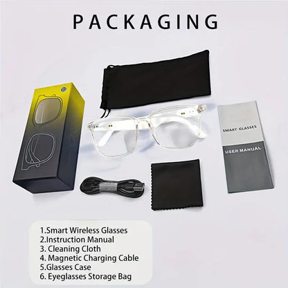 [New Smart Glasses] Smart Glasses: New Photo-taking Outdoor Sports | Music And Calls, Lightweight, Remote Control Photography, Built-in Microphone And Speaker, Noise Reduction, Touch And AI Voice Assistant, Compatible With IP Chic Le'Meek